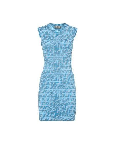 fendi blue dress|Fendi swing crewneck dress.